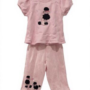 Gymboree NWT Tres Chic Pink Poodle Dog Sweater & Velour Hoodie Pants 3- 6 mos